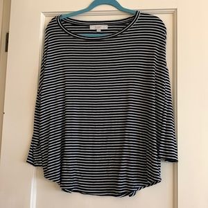 Loft long sleeve shirt great condition black with horizontal white stripes L